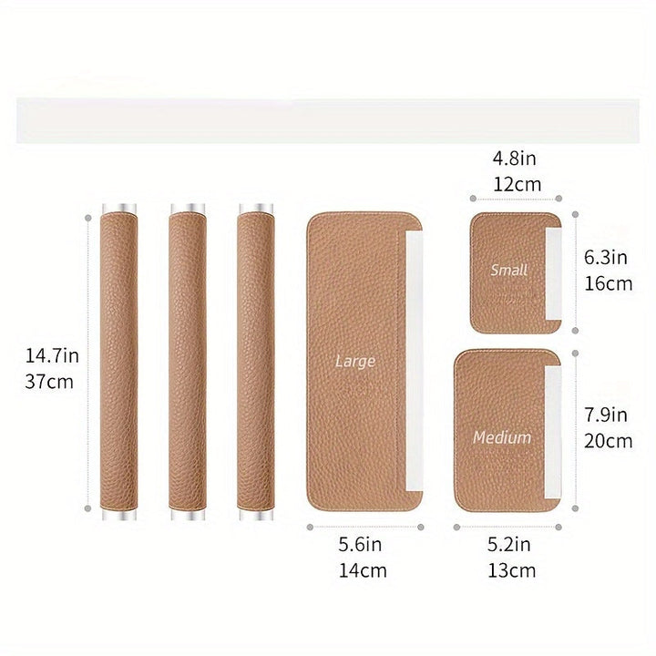 2 Piezas de Fundas Protectoras de Cuero Sintético para Refrigerador, Lavavajillas y Microondas - Antideslizantes, Antiimpacto, Resistentes a Arañazos, Diseño Texturizado, Protección para Manijas de Electrodomésticos, Esenciales del Hogar, Construcción Ro
