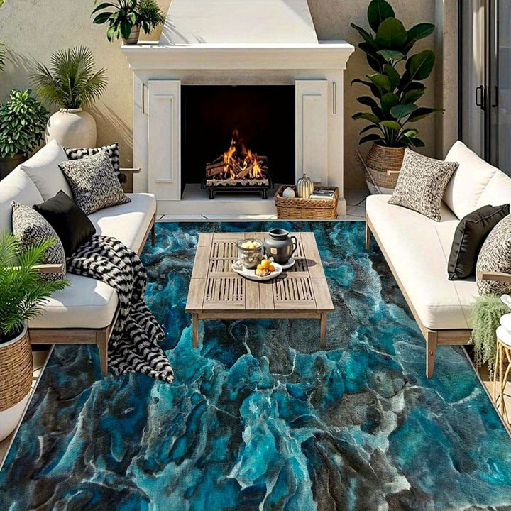 Veludo / 852 gramos / metro cuadrado Alfombra de césped para exteriores para camping, alfombra de suelo de crema antideslizante, comienzo de un estilo de vida de lujo francés, alfombra de gradiente de veludo de lujo con respaldo antideslizante - Lavable