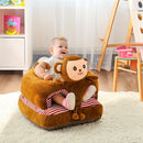 Una silla de brazos en forma de animal para bebés, asiento de aprendizaje para bebés con relleno, sofá suave de peluche para jóvenes, cojín de práctica de sentado, múltiples colores