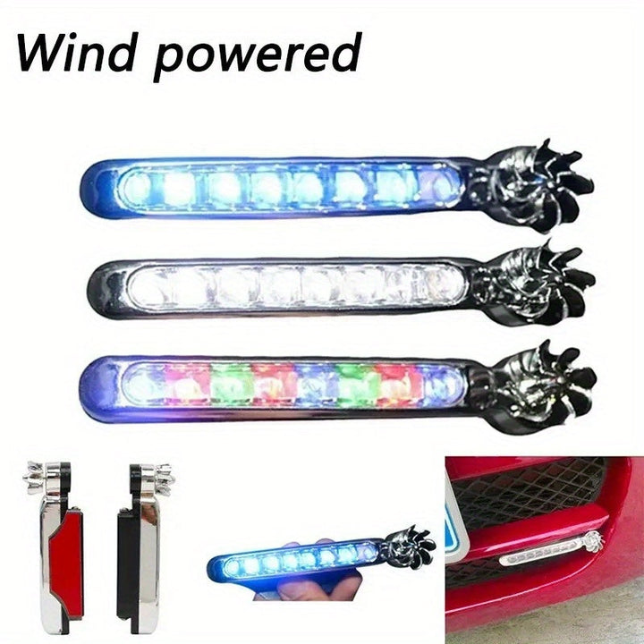 2 paquetes de luces auxiliares LED para coche, luces de motocicleta, luces de ventilador rotativo creativo, sin batería.