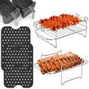 Juego de Accesorios para Freidora de Aire de 4 piezas con 2 Tapetes de Silicona para Freidora de Aire y 2 Rejillas de Acero Inoxidable para Freidora de Aire, Compatible con la Freidora de Aire de Doble Zona Ninja Food AF300UK AF400UK, para Accesorios de