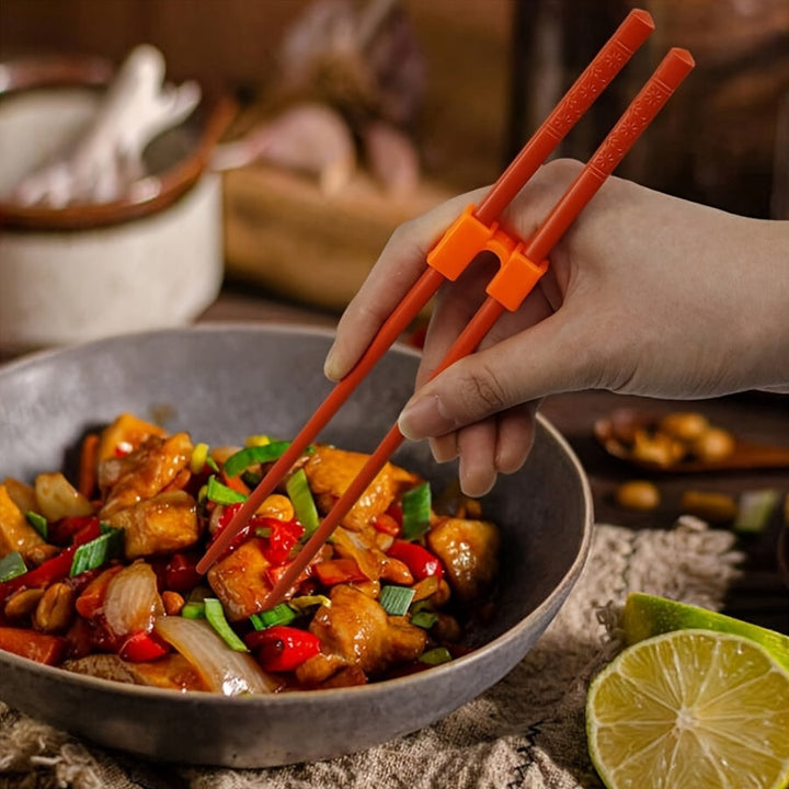 4 unidades de Ayudas de agarre de palillos con conectores de plástico intercambiables, herramienta de entrenamiento reutilizable y antideslizante para adultos, principiantes y aprendices, segura para el lavavajillas (Los palillos no están incluidos)