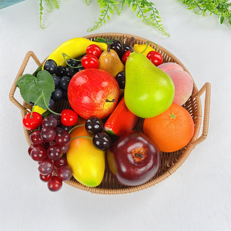 Un conjunto de 20 frutas falsas de alta calidad puede realzar la decoración de espacios de estar, áreas de comedor, dormitorios, lugares de trabajo, hoteles, instituciones educativas, así como ocasiones festivas como la Navidad y las fiestas.