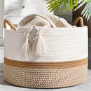 Cesta de almacenamiento grande de estilo clásico, organizador plegable de parte superior abierta para juguetes, ropa sucia y artículos del hogar, canastas de estantería