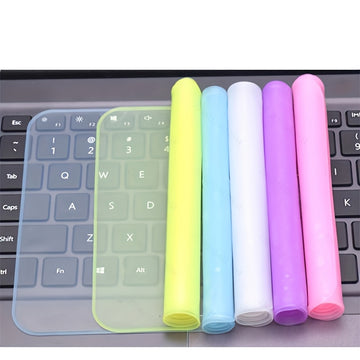 Protector de teclado de silicona, flexible, lavable, antipolvo y duradero, para laptops de 30.48 a 35.56 cm