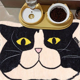 1 pieza, alfombra absorbente antideslizante con forma de gato en imitación de cachemira, suave y resistente al desgaste, para dormitorio o entrada, lavable a máquina, base de alfombra de poliéster
