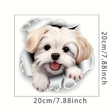 Divertida Calcomanía de Asiento de Inodoro de Perro Blanco - Pegatina Autoadhesiva para Tanque de Baño, Perfecta para Puertas y Paredes, Agrega un Toque Juguetón a Tu Hogar