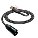 Cable de micrófono XLR, USB-C a macho XLR, forma redonda, conector flexible, cable Ethernet Cat5e, macho a macho, para amplificadores, altavoces, mezcladores - Compatible con iPhone