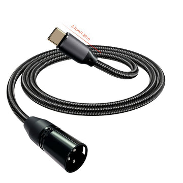 Cable de micrófono XLR, USB-C a macho XLR, forma redonda, conector flexible, cable Ethernet Cat5e, macho a macho, para amplificadores, altavoces, mezcladores - Compatible con iPhone