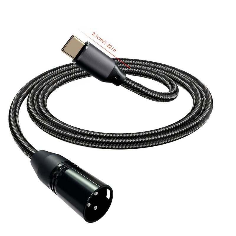 Cable de micrófono XLR, USB-C a macho XLR, forma redonda, conector flexible, cable Ethernet Cat5e, macho a macho, para amplificadores, altavoces, mezcladores - Compatible con iPhone