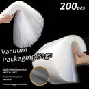 200 pcs Bolsas de sellado al vacío libres de BPA, Bolsas transparentes y reutilizables a prueba de fugas para almacenamiento de alimentos en la cocina, ideales para frutas, verduras, carne, granos - Esencial para la organización del hogar en la cocina