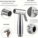 Kit de ducha portátil de alta presión de acero inoxidable con manguera de 4,8 pulgadas y soporte de pared - Boquilla auto-limpiante, resistente a fugas, para baño, inodoro, limpieza de mascotas, diseño moderno de montaje en pared, accesorio de limpieza d