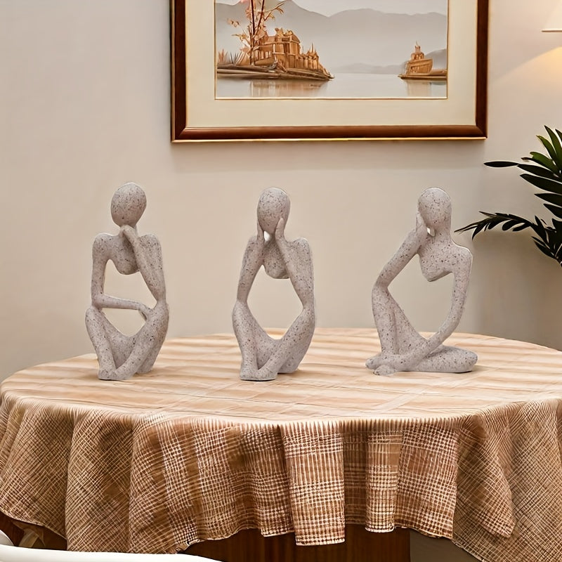 3 piezas de adornos artísticos abstractos del Pensador, decoraciones para el hogar y sala