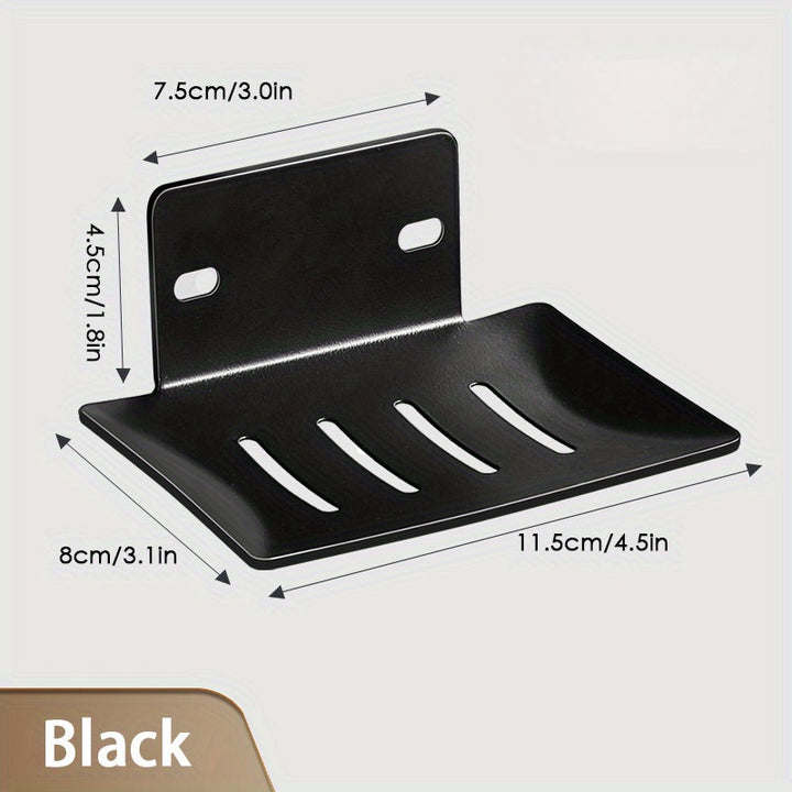 Porta jabón de acero inoxidable para baño, montado en la pared, elegante, con rejilla de drenaje, ideal para decoración del hogar, regalo para Navidad o Halloween