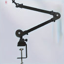 Kit de soporte de micrófono de hierro negro versátil - Sin muelle, brazo ajustable, incluye clips y conector XLR, ideal para grabación, transmisión, podcasting, juegos, etc., accesorio de micrófono