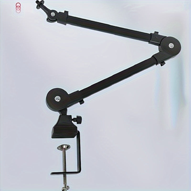 Kit de soporte de micrófono de hierro negro versátil - Sin muelle, brazo ajustable, incluye clips y conector XLR, ideal para grabación, transmisión, podcasting, juegos, etc., accesorio de micrófono