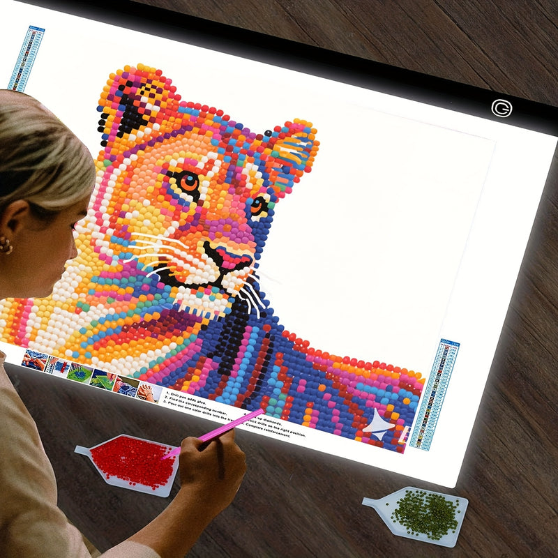 Tablero de Pintura de Diamante Extra Grande con Luz, Tableta de Trazado LED, Kit de Tabla de Dibujo LED para Anime y Adornos de Diamantes, Incluye Soporte y Clips - Kits Esenciales de Arte de Diamantes y Accesorios