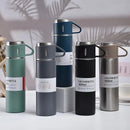 1 juego de tazas de vacío de acero inoxidable 304 para negocios, con 3 tapas, regalo portátil para exteriores.