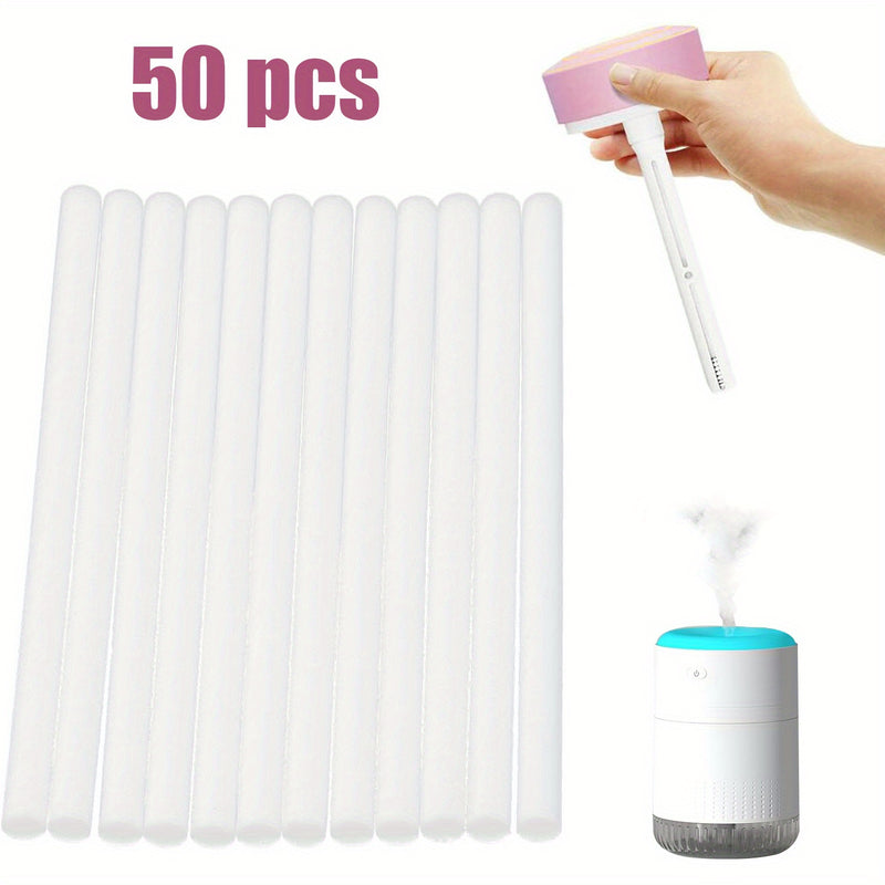 50 piezas de Recambios para Filtro de Barra de Humidificador - Mechas Puras de Repuesto para Mini Humidificadores Portátiles y Difusores de Aceites Esenciales, Alta Capacidad de Absorción, Fácil Instalación, Alarga la Vida Útil del Difusor en Casa, Ofici
