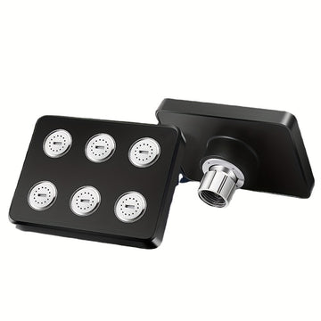 Rociador de Lluvia Deluxe de Alto Flujo, Montaje en Pared, Alta Tensión, Sin Necesidad de Energía, Diseño Clásico Cuadrado, Múltiples Opciones de Ducha, Experiencia Cómoda en el Baño, Accesorios para Ducha | Moderno Rociador | Superficie Suave, Accesorio