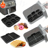 Tamaño compacto/2 piezas Moldes de silicona reutilizables para waffle donut antiadherentes para modelos Ninja AF400EU AF451EU SL400EU AF500DE y muchos otros accesorios de freidora de aire para horno