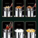 Sartén de Acero Inoxidable, Diseño Elevado, Acceso Fácil, Acero Inoxidable Grado Alimenticio, Sin Necesidad de Electricidad, Muy Adecuada para Brochetas y Tempura, Cocina con Brocheta | Utensilios de Cocina Funcionales | con Mango