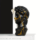 1 Pieza de Busto Abstracto de David en Resina - Diseño Dividido con Mármol Dorado y , Decoración Moderna para Sala u Oficina, Adorno Contemporáneo para Bodas, Artesanía Artística, Arte Decorativo, Regalo Ideal
