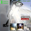Luz Solar Súper Brillante de 43LED con Sensor de Movimiento y Control Remoto, Lámpara de Calle para Jardín Exterior, 3 Modos de Iluminación, Instalación Fácil