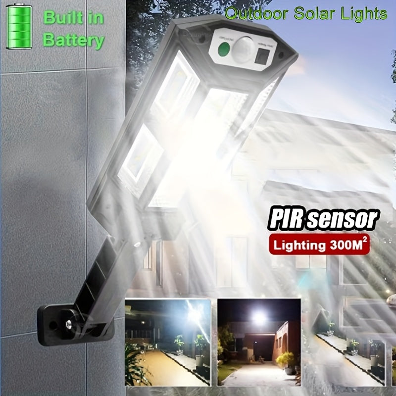 Luz Solar Súper Brillante de 43LED con Sensor de Movimiento y Control Remoto, Lámpara de Calle para Jardín Exterior, 3 Modos de Iluminación, Instalación Fácil