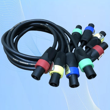 Cable de audio profesional con conectores masculinos a masculinos, Speakon a Speakon, 4 estilos de conectores, 100cm/3.28 pies o 500cm/16.4 pies, material PVC, forma redonda, modo de alimentación sin carga, no requiere batería, con cableado para instalac