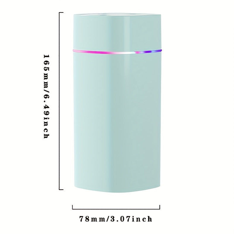 Humidificador ultrasónico USB de 600ml, doble niebla, funcionamiento silencioso, plástico, para hogar, oficina, dormitorio, compatible con aceites esenciales para aromaterapia, ≤36V