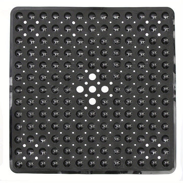 Alfombrilla de Baño Cuadrada de 1 pieza, Antideslizante con Orificio de Drenaje y Ventosas de Gran Capacidad de Absorción, Fácil de Limpiar, Lavable en Máquina, 53.34x53.34cm, Alfombra para Ducha, Alfombra para Bañera, Decoración del Hogar
