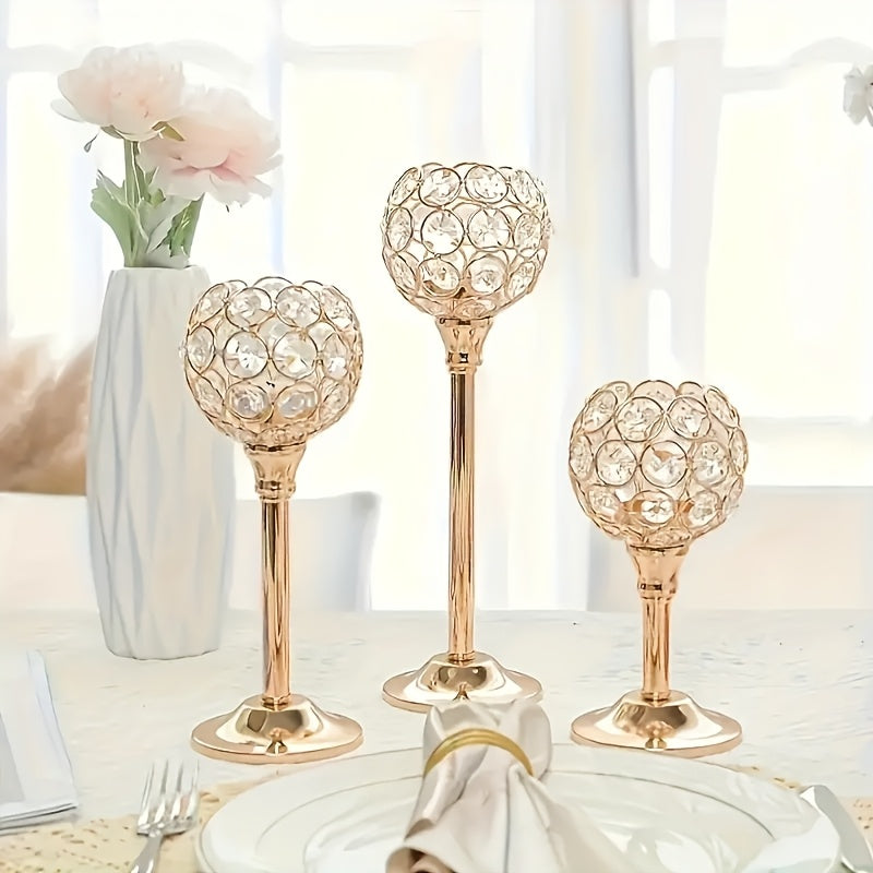 Soporte de vela de cristal elegante - A prueba de viento, ideal para Navidad, cenas de Halloween, aniversarios y decoración del hogar - Centro de mesa perfecto y accesorio de fiesta (vela no incluida)