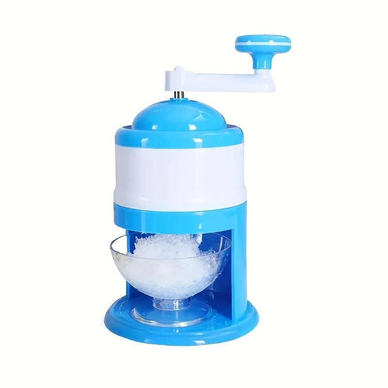 Máquina de batido de frutas y leche manual - Máquina de batido de frutas y leche con manivela, plástico ABS duradero, azul y blanco, perfecta para fiestas de verano y uso doméstico, no requiere electricidad, máquina de picar hielo.