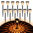 12 luces solares LED para exteriores, iluminación automática para jardín, patio y aceras, se encienden al anochecer y se apagan al amanecer