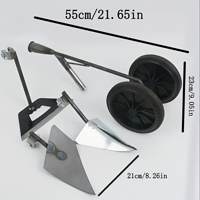 Herramienta de Jardinería 3 en 1 para Todas las Estaciones (Arar, Deshierbar y Aflojar) - Diseño Ergonómico con Rueda Metálica Anticorrosiva para Pequeñas Granjas/Céspedes/Jardines - Regalo Perfecto para el Día del Padre/Aniversario, Herramienta Versátil