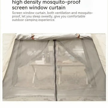 Tienda de Campaña para 8 Personas con Toldo - Montaje Rápido, Mosquitera, A Prueba de Viento, Todo-Tiempo, Beige, Protección UV, Sombra de Múltiples Bandas, Tela Oxford Duradera, Perfecta para Aventuras al Aire Libre, Accesorios para Campistas