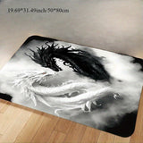 1 pieza de alfombra de franela lavable para interiores y exteriores - Diseño de dragón Yin Yang, suave y cómoda, lavable en máquina para cocina, baño, oficina, lavandería y decoración de hogar (Halloween, Navidad, Acción de Gracias), alfombra para interi