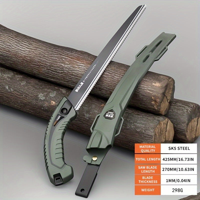 Serra manual AIRAJ para carpintería, corte rápido de acero con metal y plástico, no requiere batería, ideal para camping y uso al aire libre, incluye funda de protección para la cintura