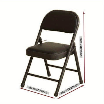 Asiento Plegable de Cuero PU Grueso - Ligero 3.67 KG, Diseño Multifuncional para Hogar, Oficina y Bodas - Asiento Duradero y Elegante, Adecuado para Todas las Estaciones