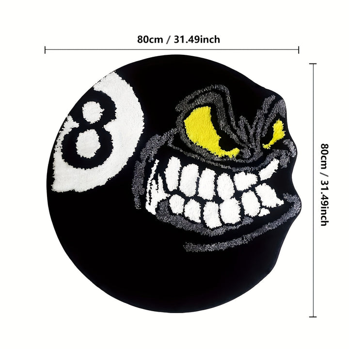 Alfombra decorativa de primavera y verano, 1 pieza, estilo monstruo de billar negro, suave, antideslizante, práctica, lavable a máquina, para interior, habitación, sofá, decoración del hogar, regalo ideal para amantes del billar