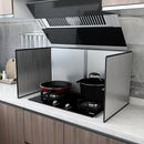 Protector de Cocina Plegable Doble Cara de Acero Inoxidable Resistente - Antigrasa con Superficie Antiadherente, Diseño Ahorrador de Espacio y Bordes de Goma Fáciles de Limpiar - Para Estufas a Gas/Eléctricas, Montaje en Pared o Encimera - Ideal para Coc
