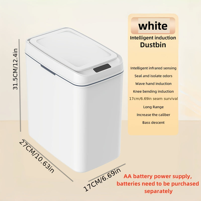 Bote de Basura con Sensor Inteligente - Alimentado por Batería, Multiusos para Hogar/Oficina, Pilas AA No Incluidas