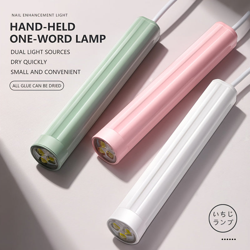Linterna de Uñas Portátil con USB - Doble Fuente de Luz para Secado Rápido/Esmalte LED, Diseño Compacto y Ligero, Función Sin Pantalla e Inodoro, Recargable (Rosa Brillante/Blanco/Verde), Cuerpo de Plástico Duradero, Herramienta Ligerita, Alta Calidad, I
