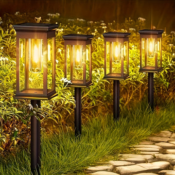Dos Paquetes de Luces Solares para Paisajes con Luz Cálida, Iluminación Decorativa para Caminos y Jardines IP54, Lámpara Ambiental Exterior