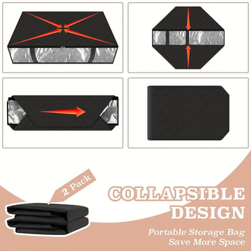 2 Piezas, Bolsas De Almacenamiento Debajo De La Cama, Almacenamiento Y Organizador De Ropa, Contenedores De Almacenamiento Debajo De La Cama Con Asas Duraderas, Contenedores De Almacenamiento De Gran Capacidad, Ropa De Cama Plegable Y Organizadores De Al
