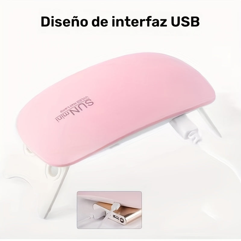 Lámpara LED SUNmini para manicura, diseño plegable, portátil y liviana, ideal para viajes y uso en casa, perfecta para salones de uñas y manicura en el hogar, cuerpo de plástico duradero, accesorio para arte en uñas, alimentación por USB