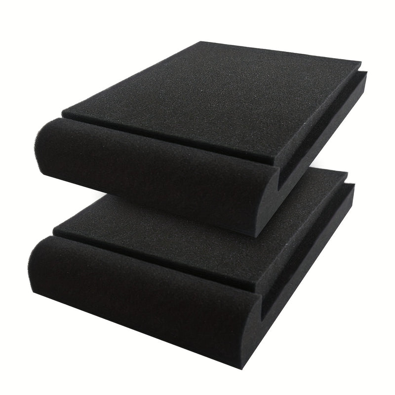 Un par de almohadillas insonorizantes de 27,99 cm × 19,0 cm × 3,99 cm para altavoces, diseñadas para reducir las vibraciones y ecos de los altavoces, lo que ayuda a mejorar la calidad del sonido.