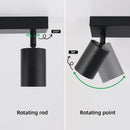 Luminaria de techo con seguimiento AMANSOUR LED, hierro fundido Semi Flush Mount, spotlight ajustable de 350°, GU10, con hardware de instalación, para salón dormitorio cocina, sin bombillas incluidas