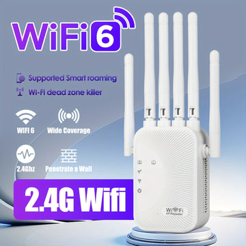 Momotor - Amplificador de Señal WIFI 2525WIFISignal Extender - 2.4GHz - Refuerzo de Señal WIFI - Banda Alta Velocidad, Compatible con WIFI-6, Potente con 6 Antenas - Ideal para Hogar, Centros Comerciales y Cafeterías
